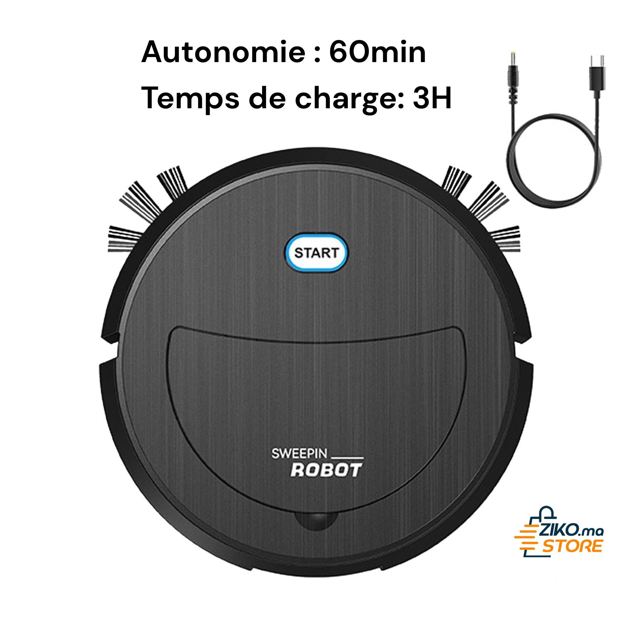 Aspirateur Robot Laveur 2-en-1 avec Aspiration Puissante et Navigation Intelligente