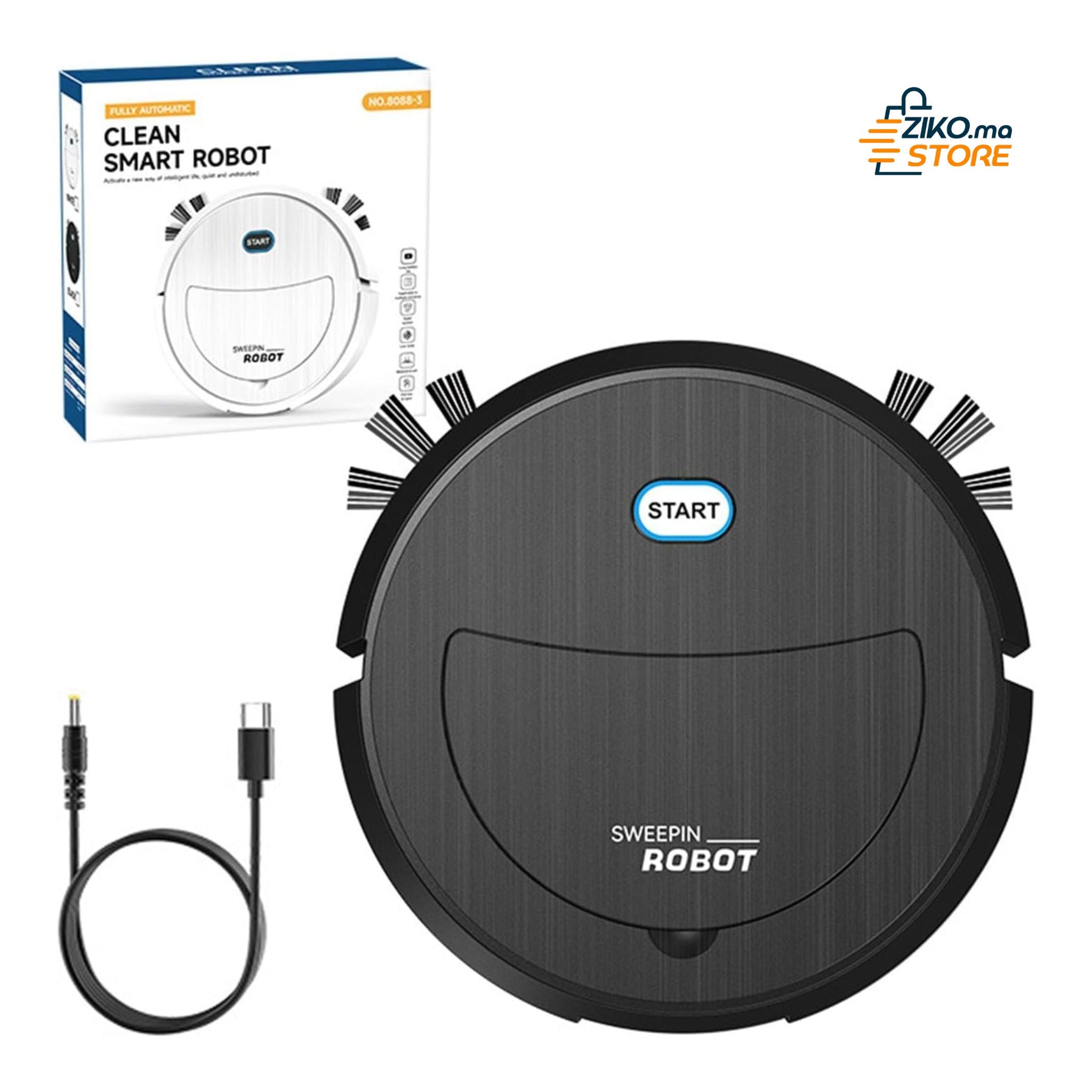 Aspirateur Robot Laveur 2-en-1 avec Aspiration Puissante et Navigation Intelligente