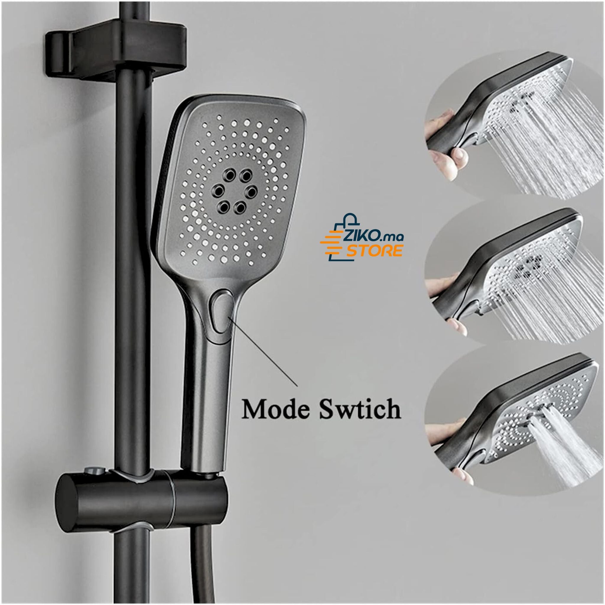 Colonne de Douche Thermostatique 4 Fonctions avec Écran Digital et Touches Piano